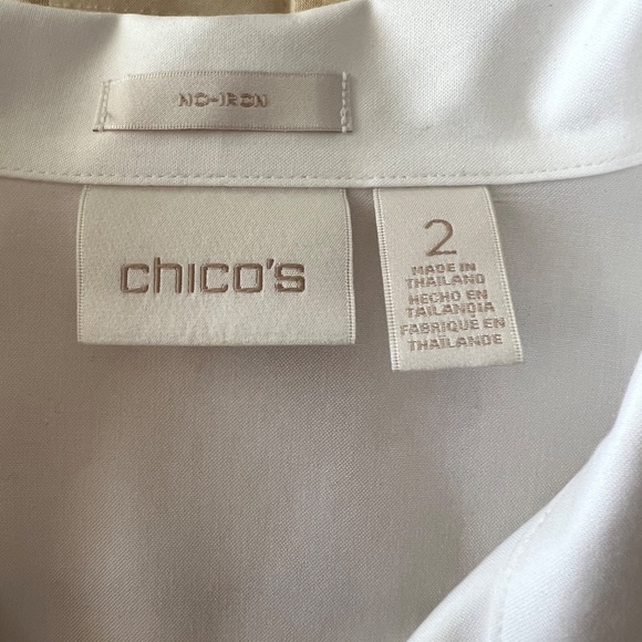 Chico's size 10-12 white cotton blouse (their size 2) - Picture 7 of 8